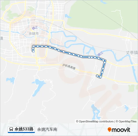余姚533路 Bus Line Map