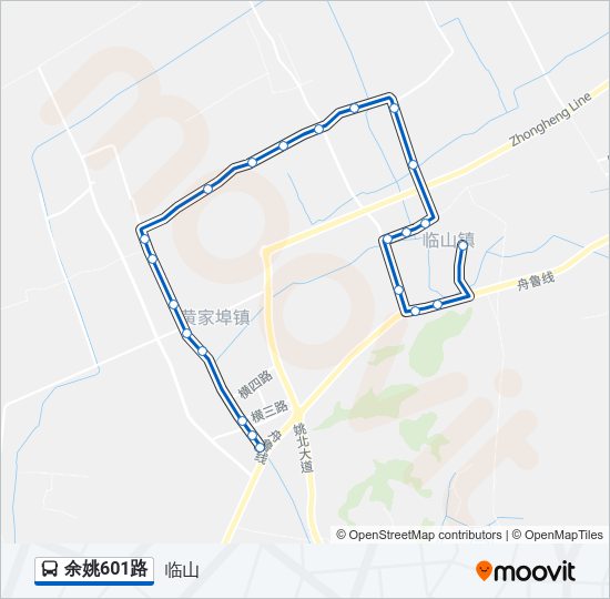 公交余姚601路的线路图