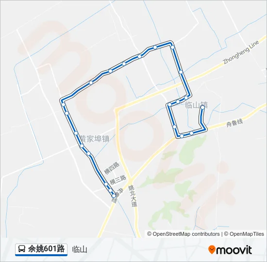 公交余姚601路的线路图