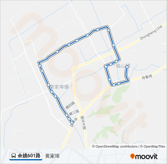 余姚601路 Bus Line Map