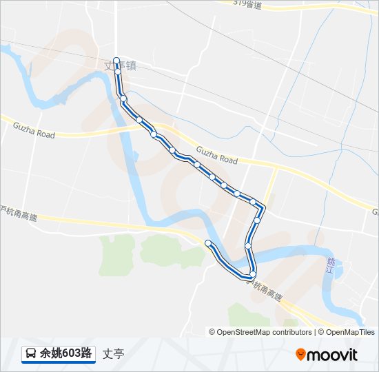 公交余姚603路的线路图