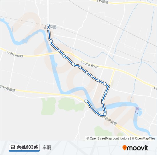公交余姚603路的线路图