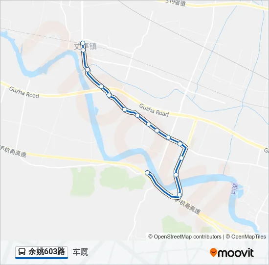 余姚603路 Bus Line Map