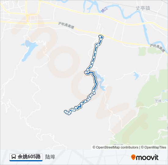 公交余姚605路的线路图