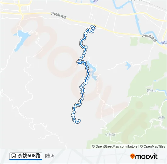 余姚608路 Bus Line Map