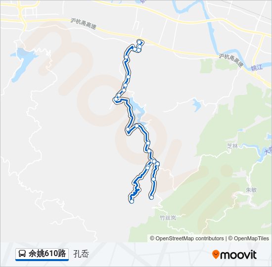 公交余姚610路的线路图