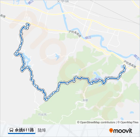 余姚611路 Bus Line Map