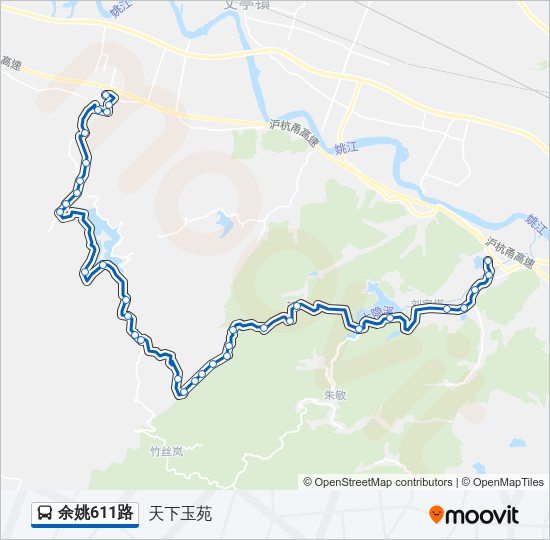 公交余姚611路的线路图