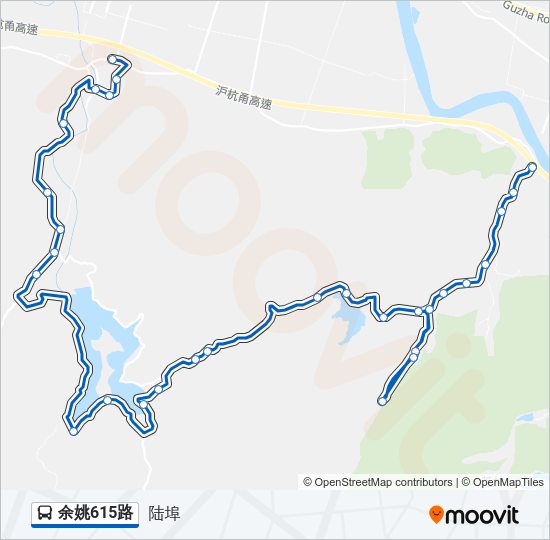 公交余姚615路的线路图