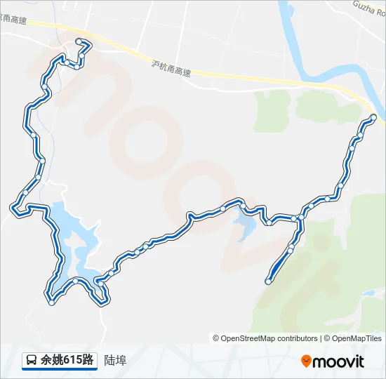 余姚615路 Bus Line Map