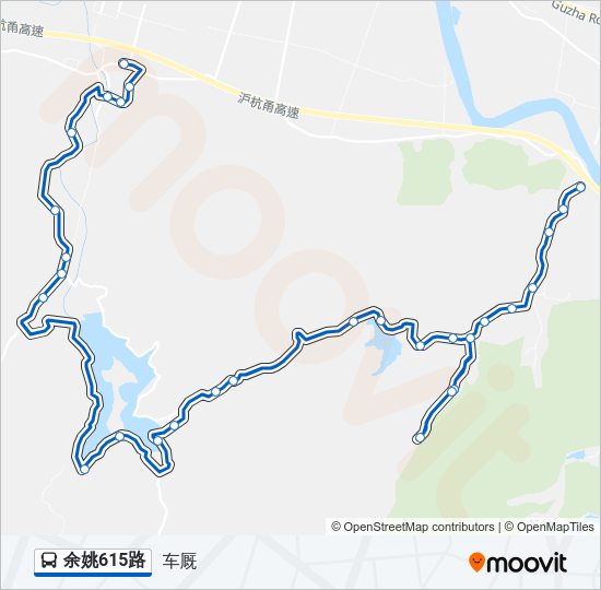 公交余姚615路的线路图