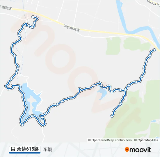 公交余姚615路的线路图