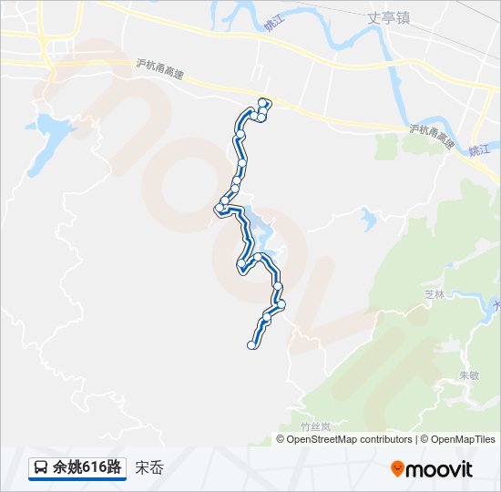 公交余姚616路的线路图