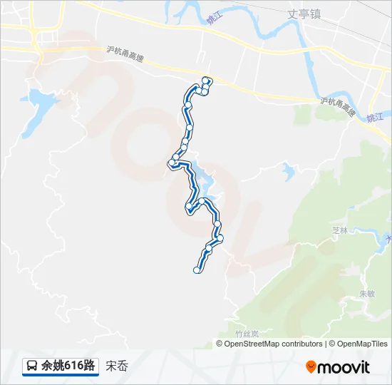 余姚616路 Bus Line Map