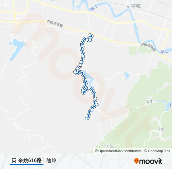 余姚616路 Bus Line Map