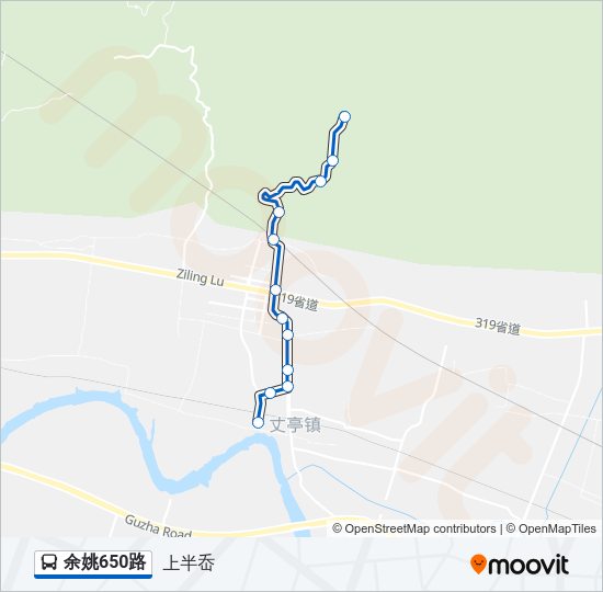 公交余姚650路的线路图