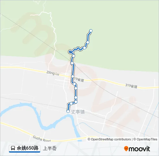 公交余姚650路的线路图