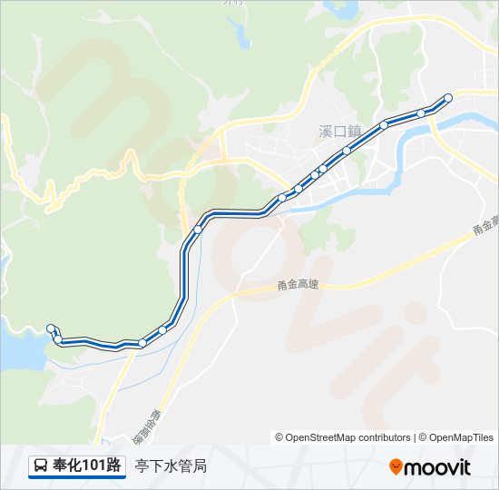 公交奉化101路的线路图