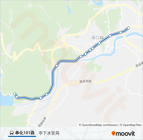 公交奉化101路的线路图