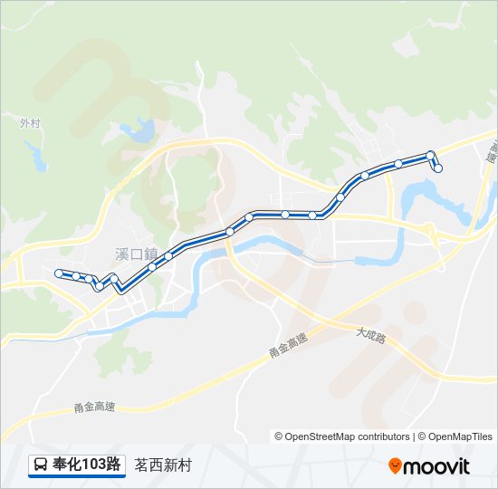 公交奉化103路的线路图