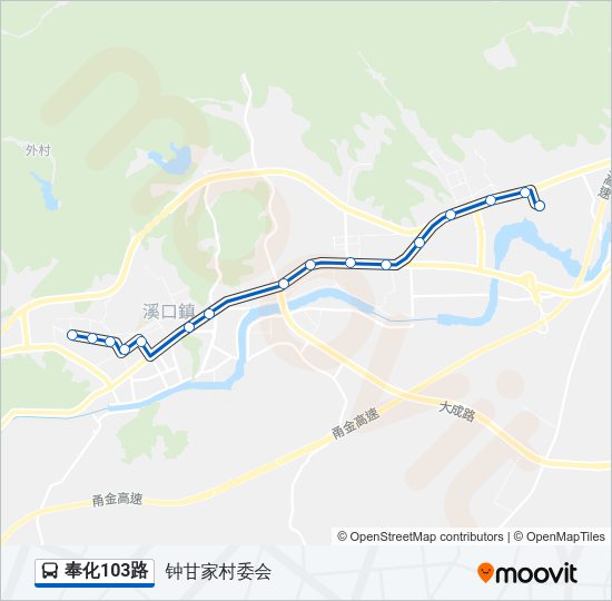 公交奉化103路的线路图