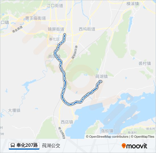 奉化207路 Bus Line Map
