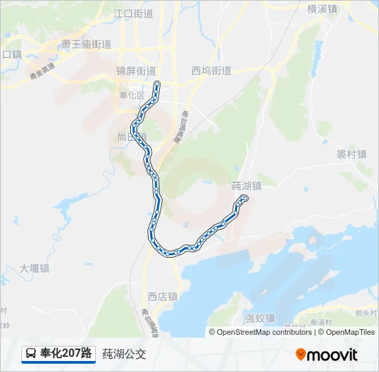 奉化207路 Bus Line Map