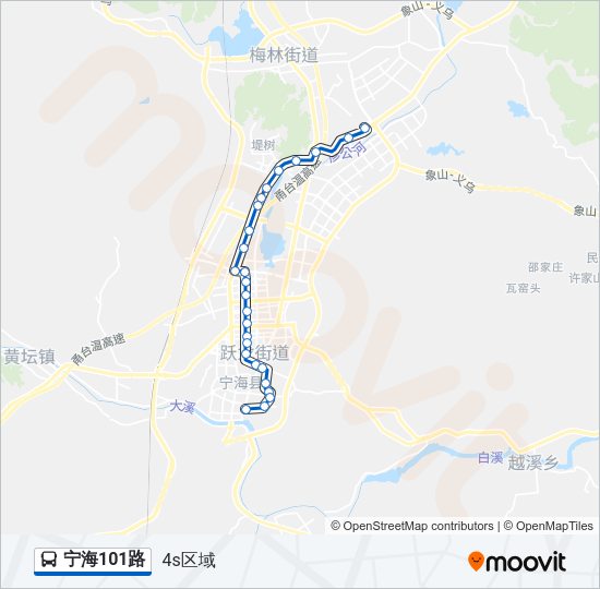 公交宁海101路的线路图
