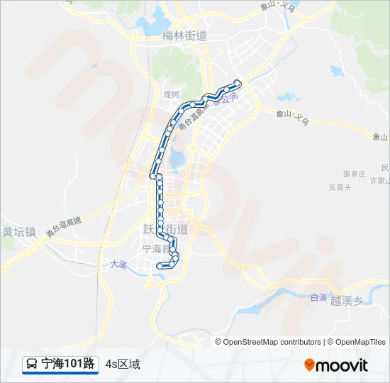 宁海101路 Bus Line Map