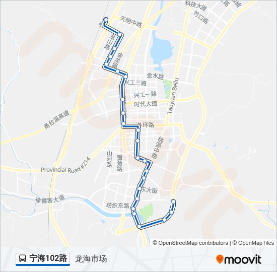 宁海102路 Bus Line Map