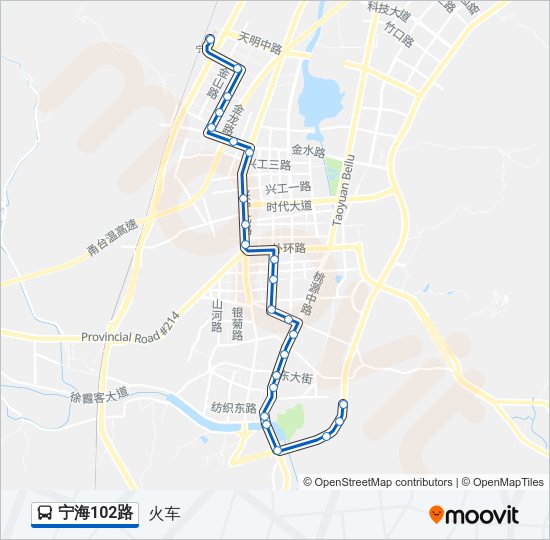 公交宁海102路的线路图