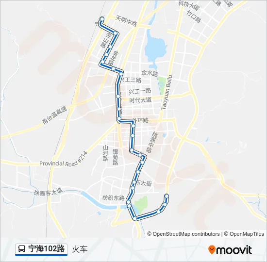 公交宁海102路的线路图