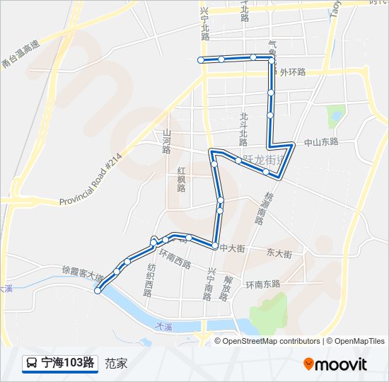 宁海103路 Bus Line Map
