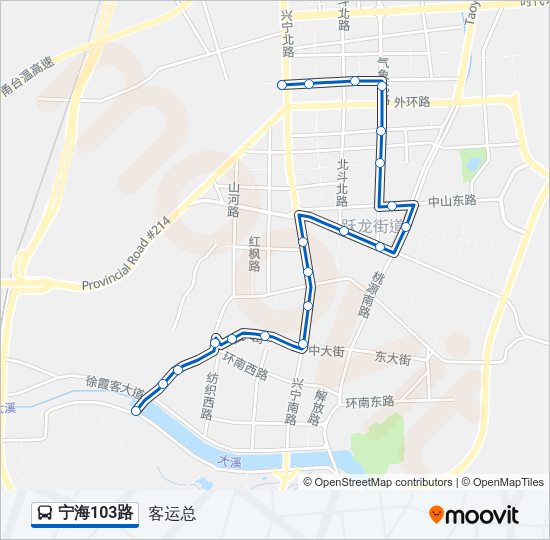 宁海103路 Bus Line Map