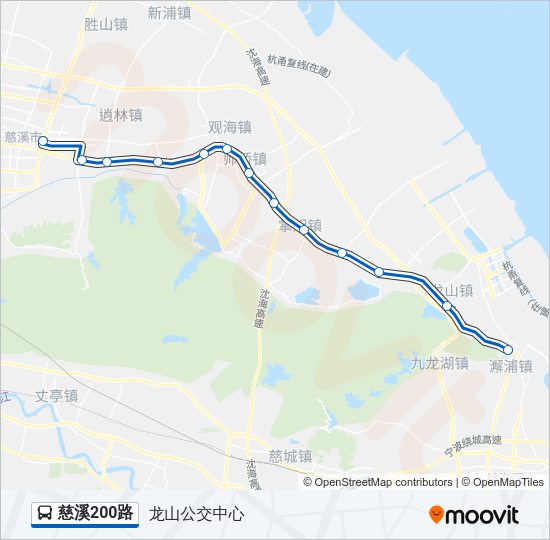 公交慈溪200路的线路图