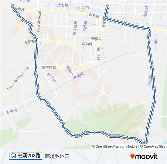公交慈溪203路的线路图