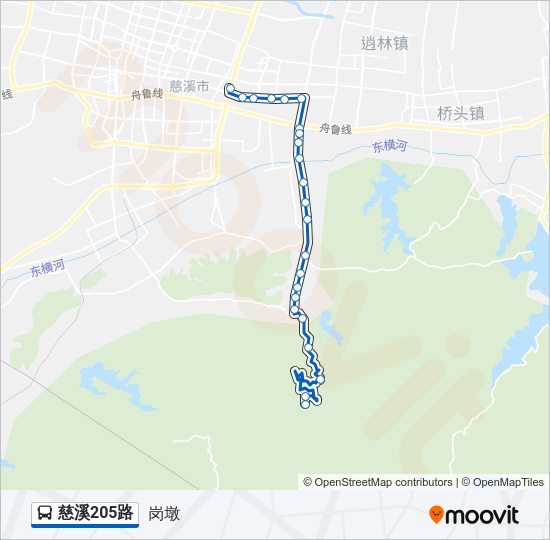 公交慈溪205路的线路图