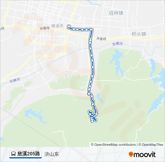 慈溪205路 Bus Line Map