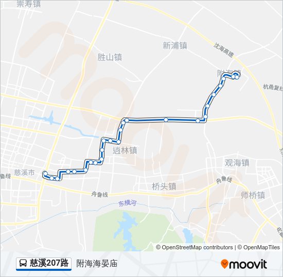 公交慈溪207路的线路图