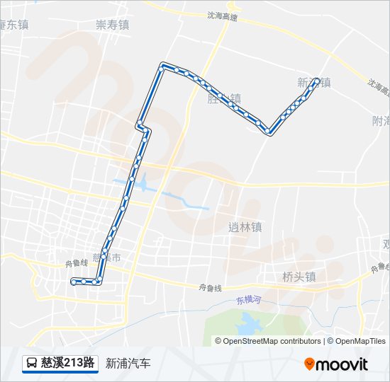 公交慈溪213路的线路图