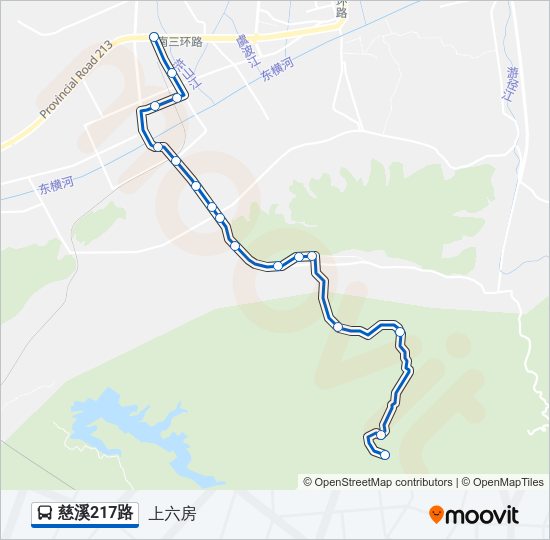 公交慈溪217路的线路图