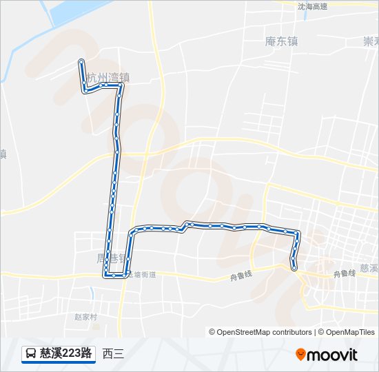 公交慈溪223路的线路图