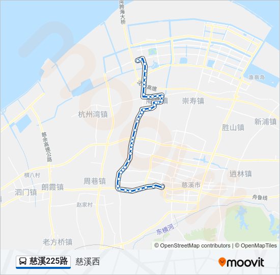 公交慈溪225路的线路图