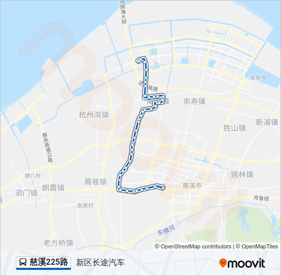 公交慈溪225路的线路图