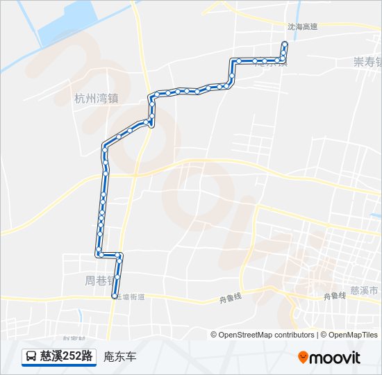 公交慈溪252路的线路图