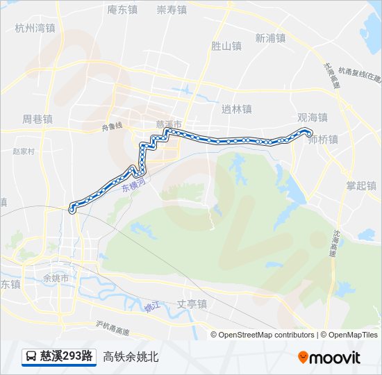 公交慈溪293路的线路图