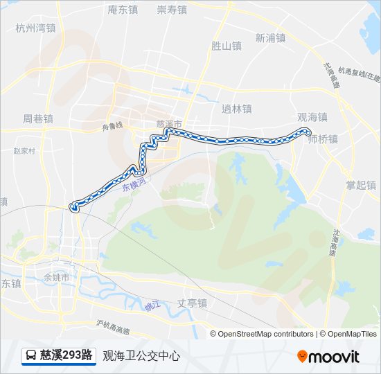 公交慈溪293路的线路图