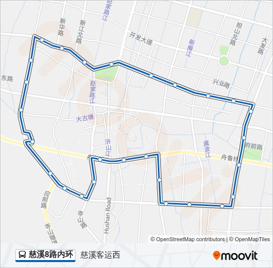 公交慈溪8内环路的线路图