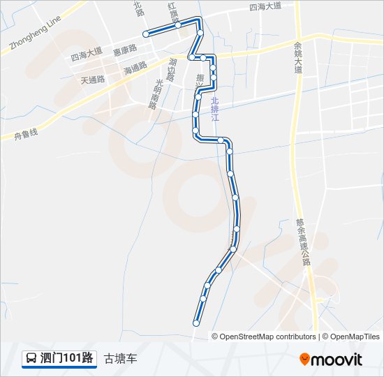 泗门101路 Bus Line Map