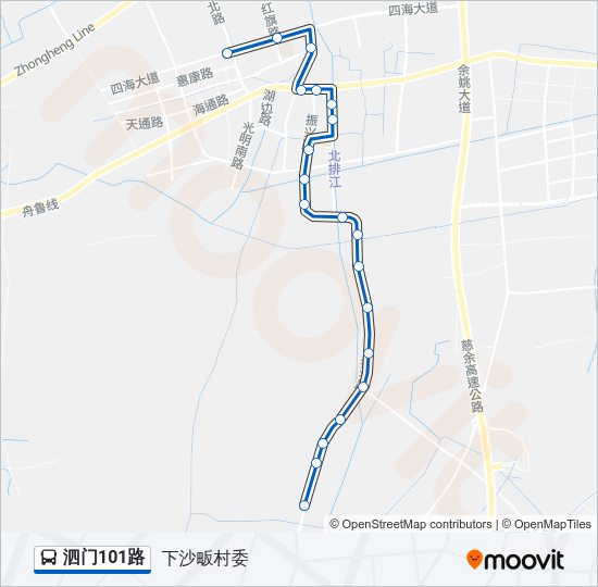 泗门101路 Bus Line Map